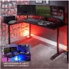 X Rocker 2022068 L-kujuline nurgamängulaud RGB LED-valgustuse ja süsinikkiudefektiga, must