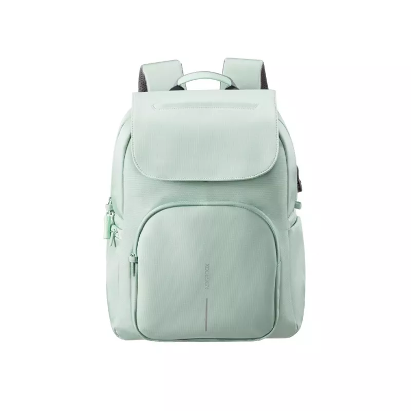 XD Design Soft Daypack Mint 15L taaskasutatud PET-ist seljakott sülearvutile, turvalukuga, USB-pordi ja RFID-kaitsega