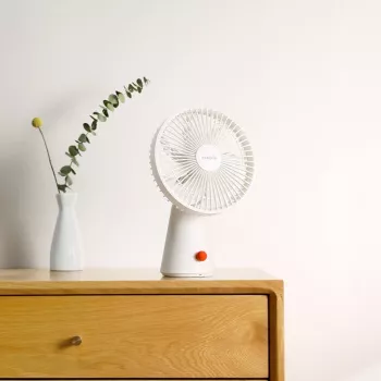 Xiaomi laetav mini ventilaator BHR6089GL 2000mAh USB kaasaskantav käteventilaator eemaldatava alusega, 4 kiirust, harjadeta mootor, valge