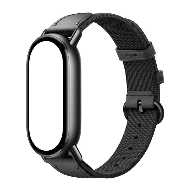 Xiaomi Smart Band 10 kootud siidist rihm - eebenmust