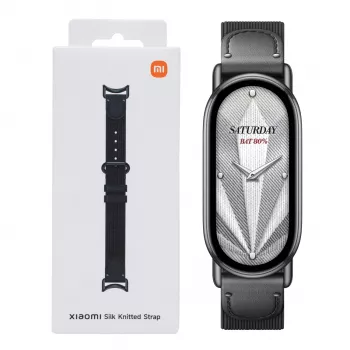 Xiaomi Smart Band 10 kootud siidist rihm - eebenmust