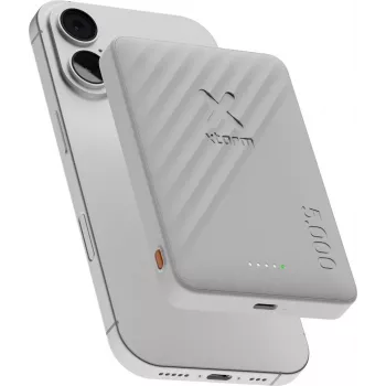 Xtorm Go2 Magnetic Wireless Power Bank 5000mAh 15W Qi 18W USB-C Jäävalge XG2WPE057