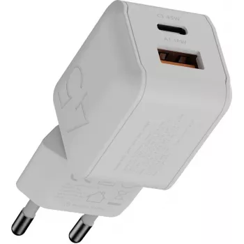 Xtorm NextGen GaN3 Ultra seinatavaline laadija 45W PD USB-C USB-A valge XECNG450