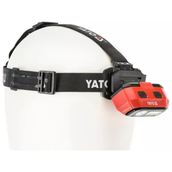 Yato YT-08594 COB LED töötuli magnetilise aluse ja pööratava konksuga, 200 lm, 3x AA, must/punane