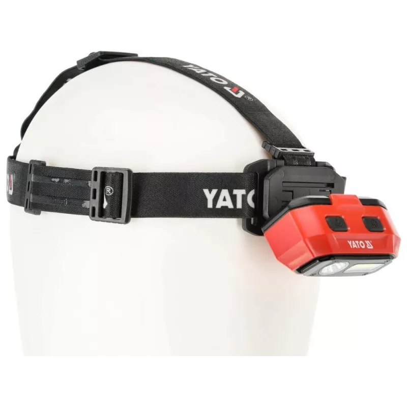Yato YT-08594 COB LED töötuli magnetilise aluse ja pööratava konksuga, 200 lm, 3x AA, must/punane