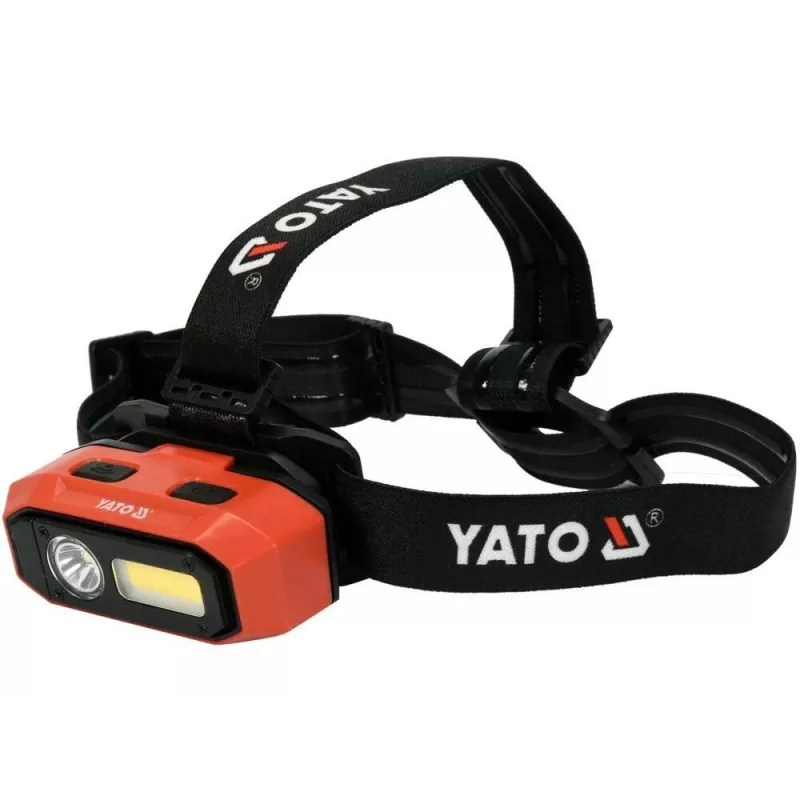 Yato YT-08594 COB LED töötuli magnetilise aluse ja pööratava konksuga, 200 lm, 3x AA, must/punane