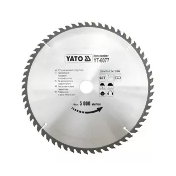 Yato YT-6077 Ketassaeleht 300mm x 30mm Ava, 40 Hammast, Karbiidist Otsikuga Puidule
