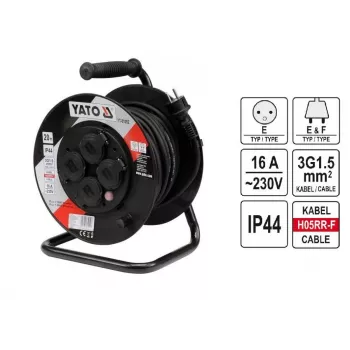 Yato YT-81052 Kaablirull 4 AC pistikupesa 20 m