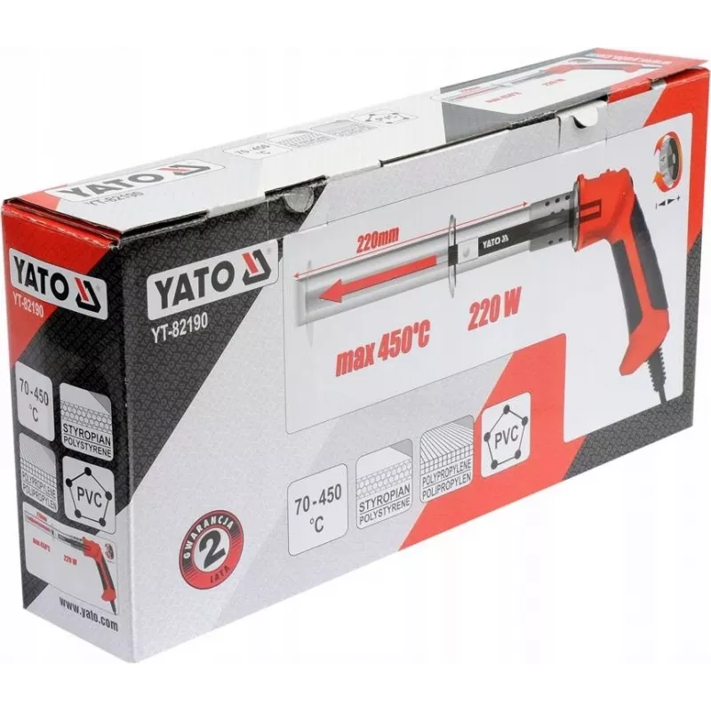 Yato YT-82190 Kuumapuhur Kuumalõikur 450 °C 220 W Oranž, Teras