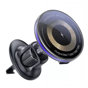 YESIDO 15W Air Outlet Car MagSafe Magnetic Wireless Charging Holder Black