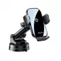 YESIDO C197 15W Fast Charging Wireless Car Charger with 360° Rotating Suction Cup Air Vent Phone Holder, Black
