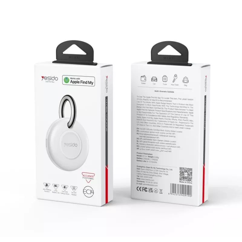 YESIDO GPS Tracker Compact with Apple Find My - Valge