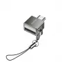 YESIDO GS08 Mini alumiiniumsulamist USB Type-C OTG-adapter kaardilugejaga - must