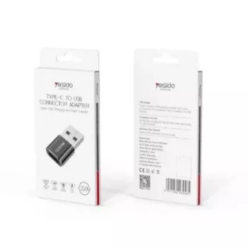 YESIDO GS09 Mini Alumiiniumisulamist USB Type-C USB-A OTG Adapter Must