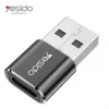 YESIDO GS09 Mini Alumiiniumisulamist USB Type-C USB-A OTG Adapter Must