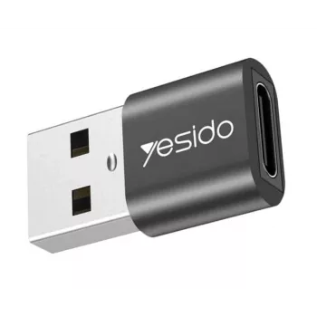 YESIDO GS09 Mini Alumiiniumisulamist USB Type-C USB-A OTG Adapter Must