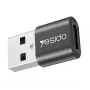 YESIDO GS09 Mini Alumiiniumisulamist USB Type-C USB-A OTG Adapter Must