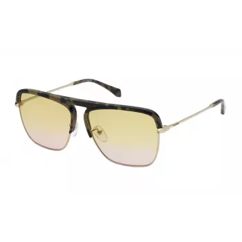 ZADIG & VOLTAIRE SZV321 Päikeseprillid - Meeste Piloot-Ruudukujuline Raam - Must - Halli tooniga läätsed - 60/13/140 mm