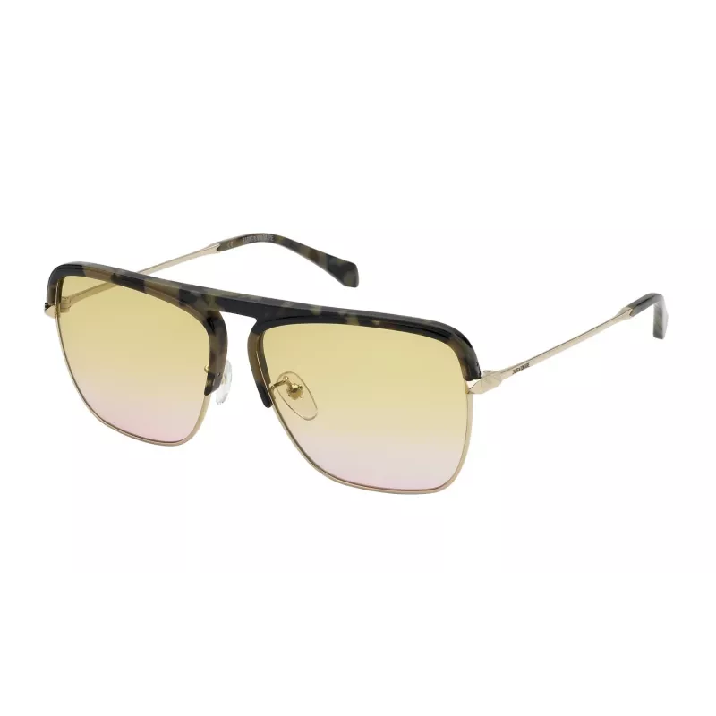 ZADIG & VOLTAIRE SZV321 Päikeseprillid - Meeste Piloot-Ruudukujuline Raam - Must - Halli tooniga läätsed - 60/13/140 mm