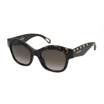 ZADIG & VOLTAIRE SZV410-5204BL Naiste ristkülikukujulised atsetaatpäikeseprillid - must raam, hallid läätsed 52mm