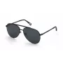 ZADIG & VOLTAIRE SZV415-600531 Unisex Square Päikeseprillid, Must Atsetaatraam, Hallid Polükarbonaat Läätsed, UV400 Kaitse