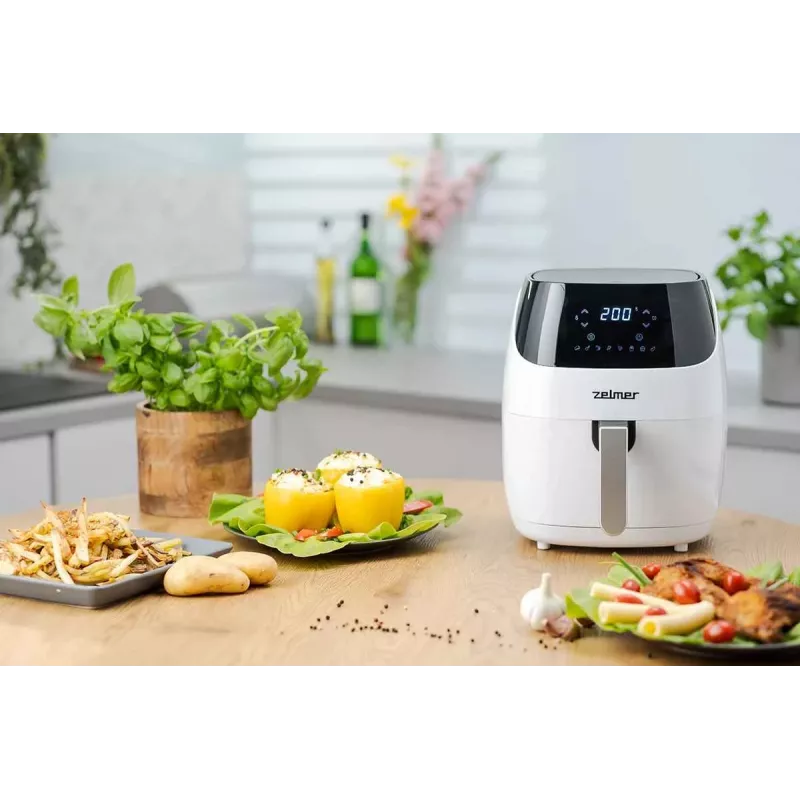Zelmer ZAF5501W Õhufritüür, 5L, 1500W, Digitaalne puutepaneel, Valge