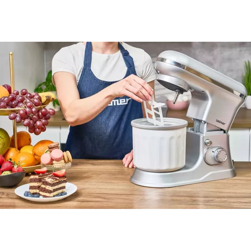 Zelmer ZKR1360 Köögikombain – 1300 W, 5,5 L kauss, planetaarne segamine, must/hõbe