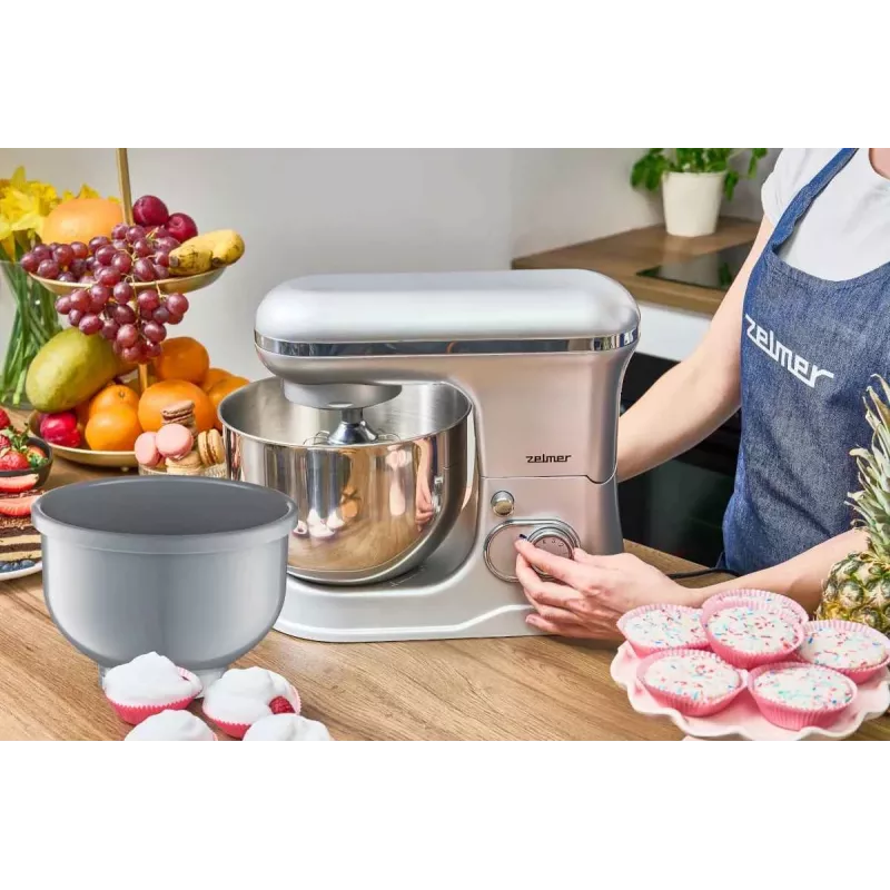 Zelmer ZKR1360 Köögikombain – 1300 W, 5,5 L kauss, planetaarne segamine, must/hõbe