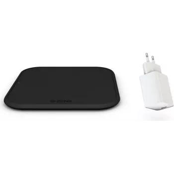 Zens üksik juhtmevaba laadija Combi Pack USB - Qi-sertifitseeritud 10W kiirlaadimisaluspind koos 12W seinatoidikuga, must