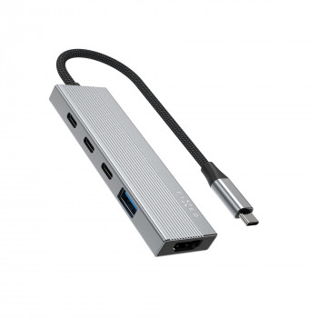 FIXED HUB Core FIXHU-CR-GR USB-C jaotur, HDMI 4K 60 Hz, PD 100 W, Space Gray