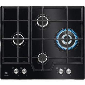 Electrolux KGG6456K 60 cm sisseehitatud gaaspliit 4 põletiga, must klaas