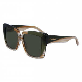 Ferragamo Naiste SF1060SN-263 Liblikakujulised Päikeseprillid, Havana raam, Pruun Gradient Lääts, 55mm