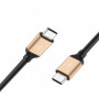 JOYROOM S-M330 USB-C - USB-C 100W kiirlaadimise punutud nailonist andmekaabel 2m must kuld