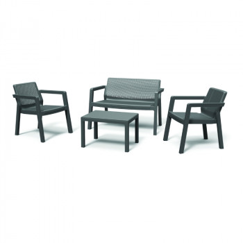 KETER aiamööbli komplekt Emily Patio Set koos patjadega hall/helehall