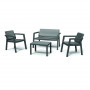 KETER aiamööbli komplekt Emily Patio Set koos patjadega hall/helehall