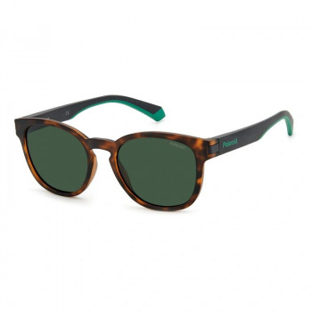 Polaroidi unisex ristkülikukujulised päikeseprillid PLD2129S2M6 polariseeritud hallide läätsedega must raam 52-20-140