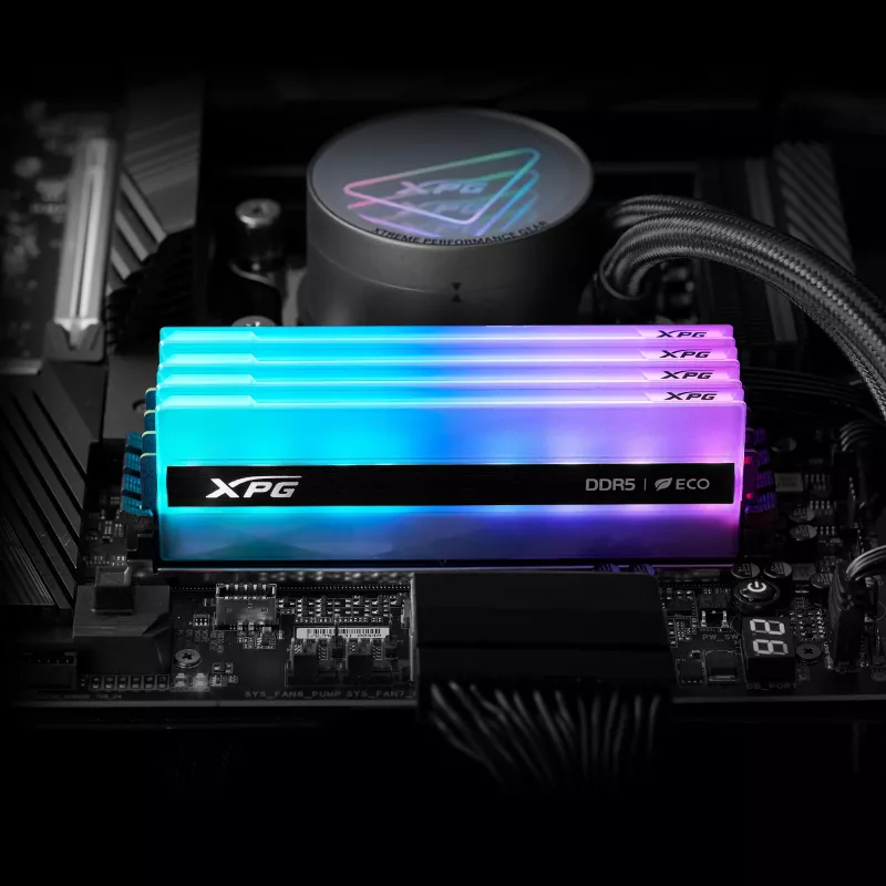 DIMM 32 GB DDR5-6400 (2x 16 GB) Dual-Kit, Arbeitsspeicher silber, AX5U6400C3216G-DCLANRSG, Lancer Neon RGB, INTEL XMP, AMD EXPO