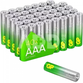 AAA leelispatareide pakk GP 03024AETA-B40 — 40 elementi, Micro (AAA) Super Leelis