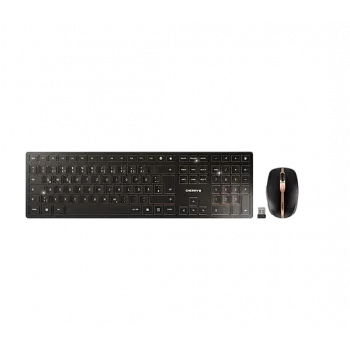 Klaviatuuri ja hiire komplekt Cherry DW 9100 õhuke — juhtmevaba RF + Bluetooth, QWERTY hispaania paigutus, 111 klahvi, must