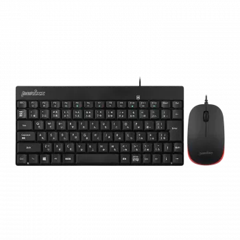 Perixx PERIDUO-212 DE, mini USB klaviatuuri ja hiire komplekt, must
