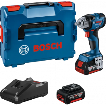 Bosch GDS 18V-330 HC löökmutrikeeraja komplekt 06019L5003, 2 × 5,0 Ah, GAL 18V-40, L-BOXX