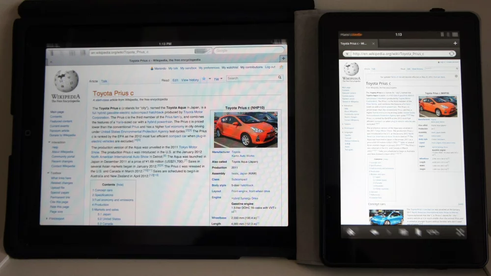 Tablet and e-reader devices